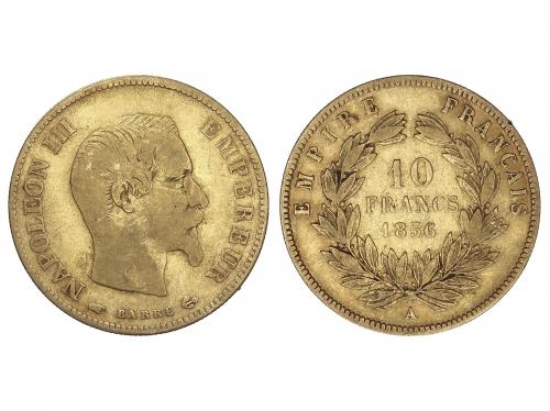 FRANCIA. 10 Francs. 1856. NAPOLEON III. PARÍS. 3,16 grs. AU.