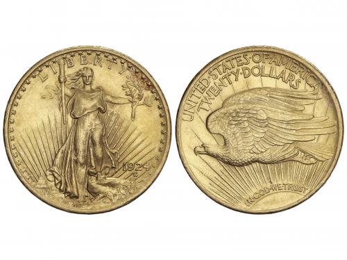 ESTADOS UNIDOS. 20 Dollars. 1924. 33,39 grs. AU (900). Saint
