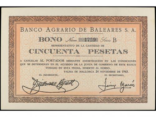 BILLETES ESPAÑOLES. Bono 50 Pesetas. 24 Noviembre 1943. BANC