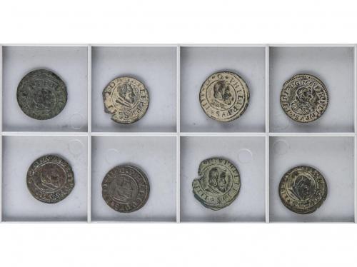FELIPE IV. Lote 8 monedas 16 Maravedís. 1661, 1662, 1663 (4)