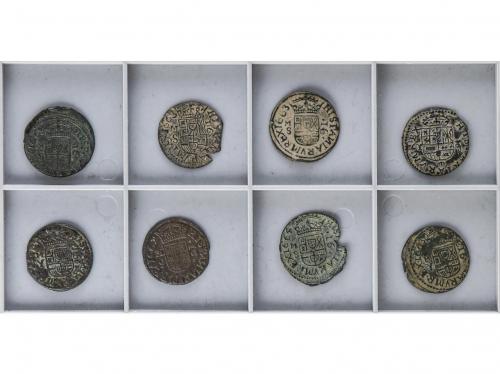 FELIPE IV. Lote 8 monedas 16 Maravedís. 1661, 1662, 1663 (4)