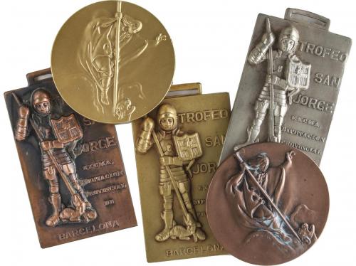MEDALLAS ESPAÑOLAS. Lote 3 placas Sant Jordi. (Años 60-70). 