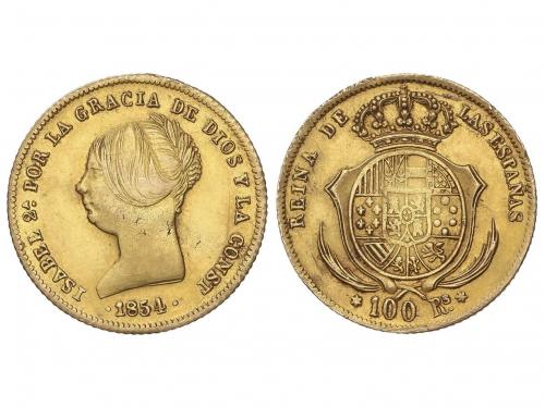 ISABEL II. 100 Reales. 1854. MADRID. 8,20 grs. AU (575). FAL