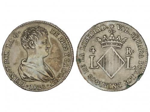 FERNANDO VII. 4 Reales. 1823. VALENCIA. 6,1 grs. Módulo 2 Re