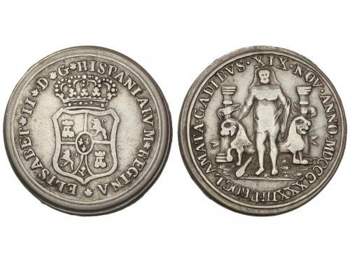 ISABEL II. Medalla Proclamación. 1833. CÁDIZ. 6,37 grs. AR. 