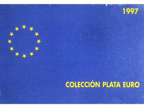 JUAN CARLOS I. Serie 3 monedas 1, 5 y 25 Euro. 1997. HOMENAJ
