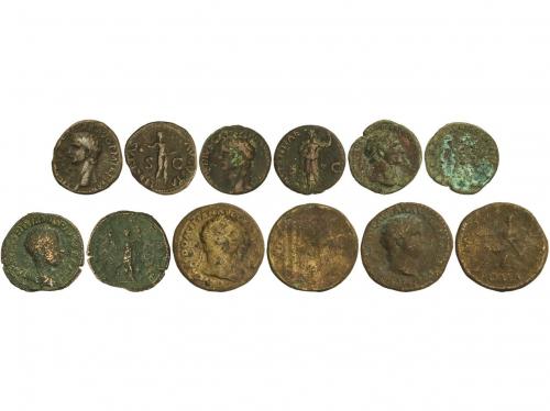 IMPERIO ROMANO. Lote 6 monedas As (3), Sestercio (3). AE. As