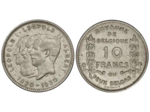 BÉLGICA. 10 francos. 1930. ALBERTO I. 17,68 grs. Ni. Bustos 