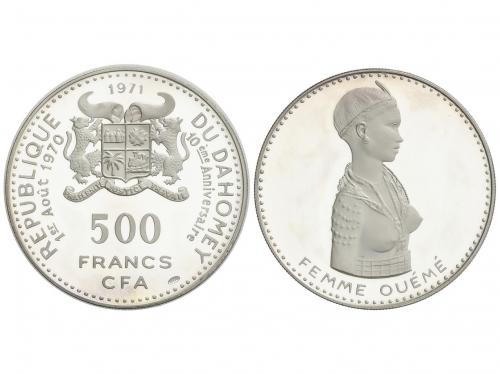 DAHOMEY. 500 Francs. 1971. 25,41 grs. AR. Femme ouémé. X ani