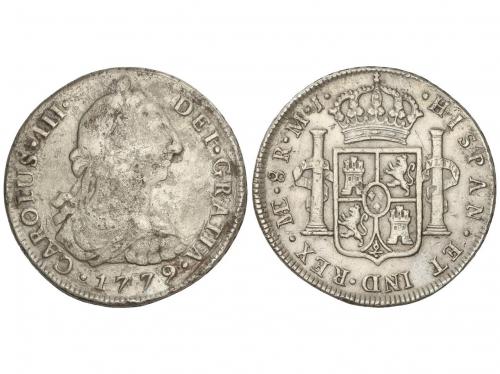 CARLOS IV. 8 Reales. 1779. LIMA. M.J. 26,38 grs. (Oxidacione