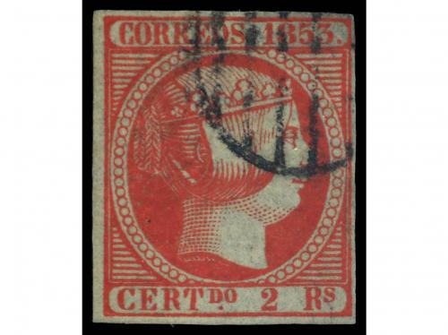 ° ESPAÑA. Ed. 19. 2 reales bermellón. Precioso sello por su 