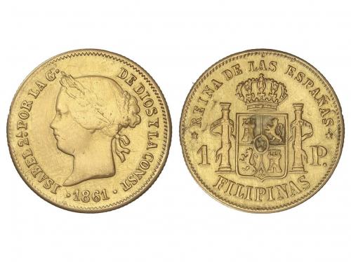 ISABEL II. 1 Peso. 1861. MANILA. 1,68 grs. (Leves rayitas, a