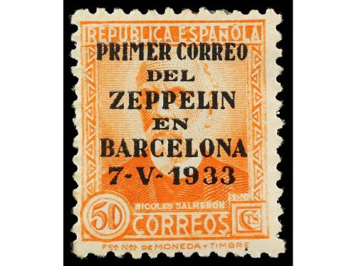 * ESPAÑA. 1933. BARCELONA/ZEPPELIN. Serie completa. 3 valore