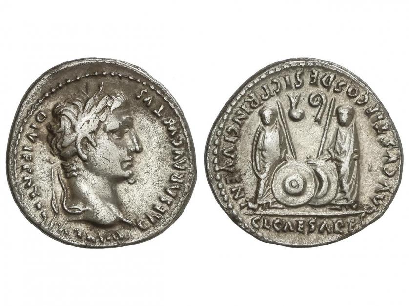 IMPERIO ROMANO. Denario. 7-6 a.C. AUGUSTO. LUGDUNUM (Lyon). 